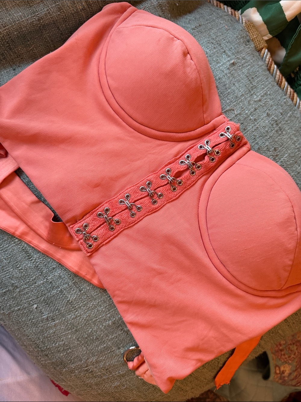 Strapless Coral Longline Bustier Bra